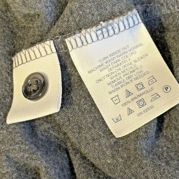 Lands End  Womens Large Gray Cotton V-Neck Button Front Cardigan Sweater - Picture 7 of 7